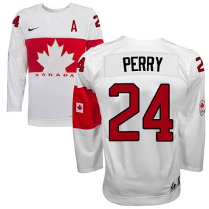 Olympic Hockey Corey Perry Authentic Herren Weiß – Team Canada #24 Heim 2014